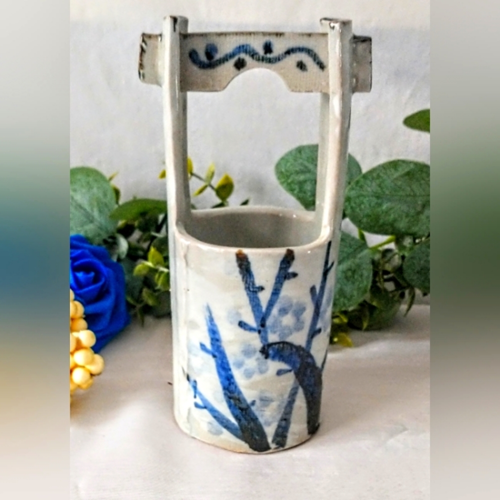Vintage Japanese Pottery Wishing Well - Potters Stamp on Bottom